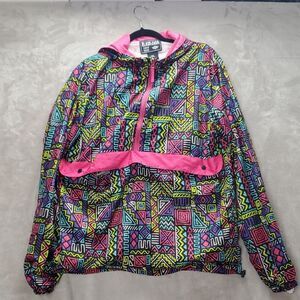 BLACKJACK 1999 | XL UNISEX PULLOVER VTG 90S WINDBREAKER | GEOMETRIC VIBRANT